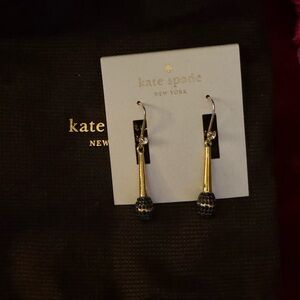 kate spade Gold and Black Microphone Drop Earrings